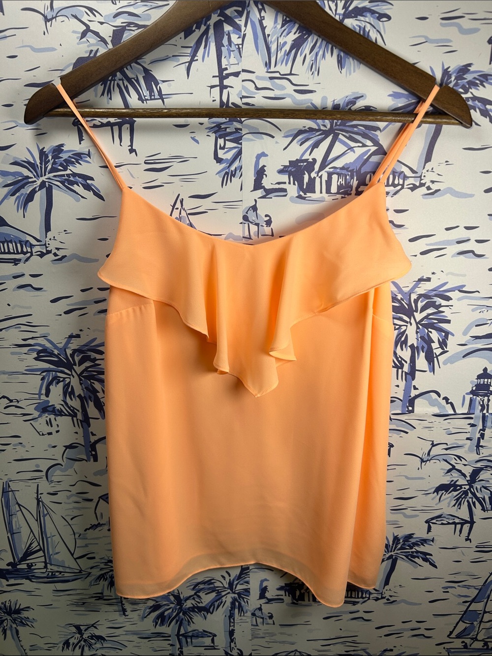 Lilly Pulitzer Peachy Pink Ruffle Spaghetti-Strap Cami